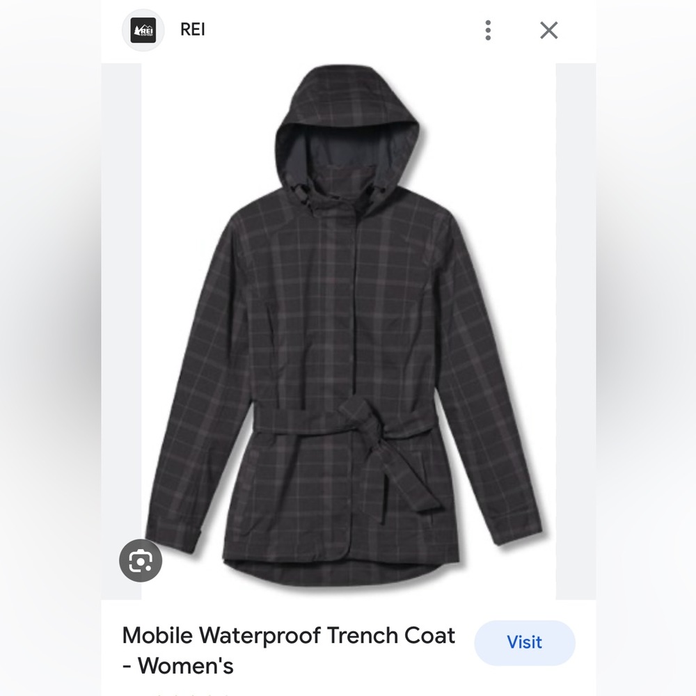 ISO Royal Robbins Mobile Trench Coat in grey/black. Size medium or large.